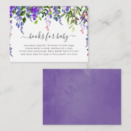 Cartão De Informações Livros Florais de Aquarela Violeta Ultra para Bebê