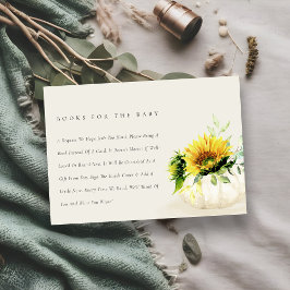 Cartão De Informações Livros Florais De Pumpkin De Girassol Para Chá de 