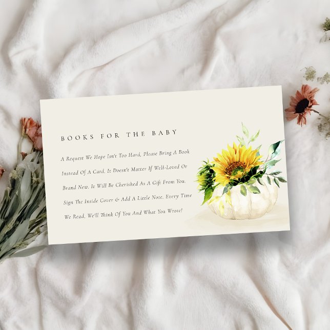 Cartão De Informações Livros Florais De Pumpkin De Girassol Para Chá de  (Criador carregado)