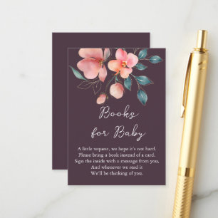 Cartão De Informações Livros Florais Rosa e Dourado Elegantes Modernos p