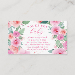Cartão De Informações Livros Florais Rosa para Bebê em Flor para Bebê
