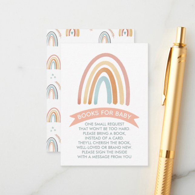 Cartão De Informações Livros Gelados De Arco-Íris Para Bebê (Frente/Verso In Situ)