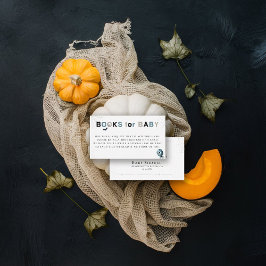 Cartão De Informações Livros Inserir Chá de fraldas Bonito de Halloween