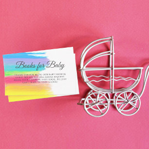 Cartão De Informações Livros lindos do arco-íris para o Chá de fraldas R