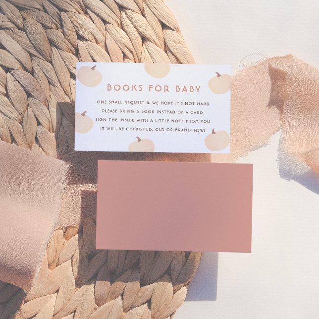 Cartão De Informações Livros Modernos de Pumpkin para Chá de fraldas Beb (Criador carregado)