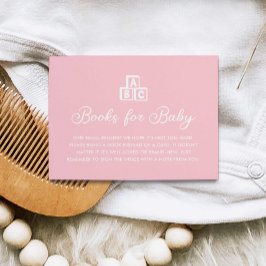 Cartão De Informações Livros modernos minimalistas cor-de-rosa para cart