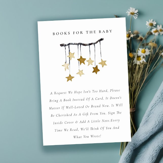 Cartão De Informações Livros móveis de estrelas amarelas brancas para o  (Criador carregado)