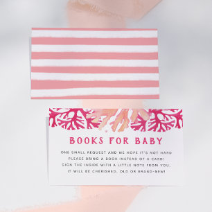 Cartão De Informações Livros Náuticos de Coral Rosa para Bebê