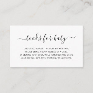 Cartão De Informações Livros neutros de gênero simples para o Chá de fra