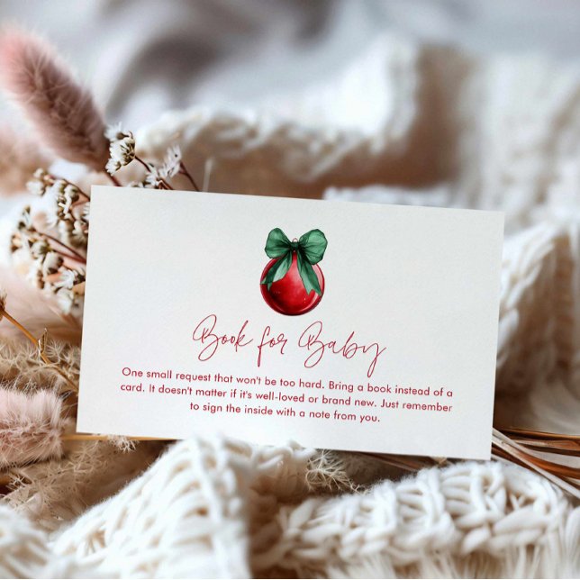 Cartão De Informações Livros Neutros de Natal para Bebê (Winter Gender Neutral Baby Shower books for Baby)