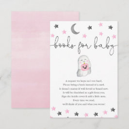 Cartão De Informações Livros para a menina chá de fraldas fantasma do Ha