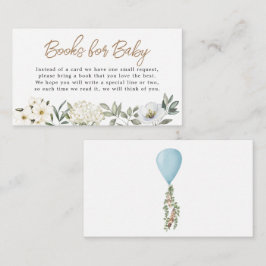 Cartão De Informações Livros para Baby Boy Blue Balloon Floral