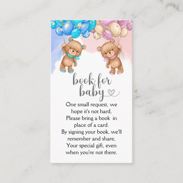 Cartão De Informações Livros Para Bebê (Frente)