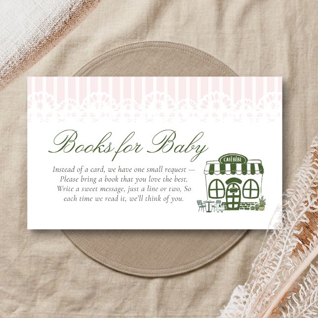 Cartão De Informações Livros para Bebê Chá de Café Bebe (Baby is Brewing Coffee Cafe Bebe Baby Shower Books for Baby)