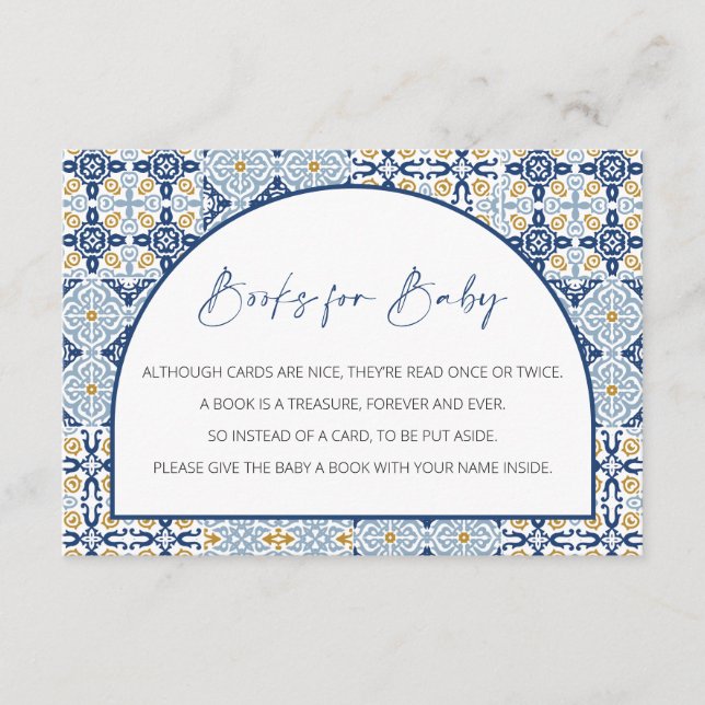 Cartão De Informações Livros para bebê, Chá de fraldas Capri, Tema Itali (Frente)