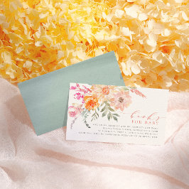 Cartão De Informações Livros para Bebê | Chá de fraldas Primavera de Blu