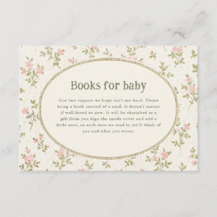 Cartão De Informações Livros para Bebê Churrasco Floral de Cottage Aconc