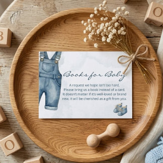 Cartão De Informações Livros para Bebê Chuvinha de Azul de Jeans para Ch