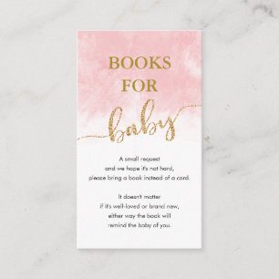 Cartão De Informações Livros Para Bebê  Diminuição Dourada da Aquarel