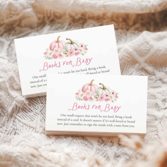 Cartão De Informações Livros para Bebê do Espelho de Outono (Girl Fall Baby Shower Books for Baby)