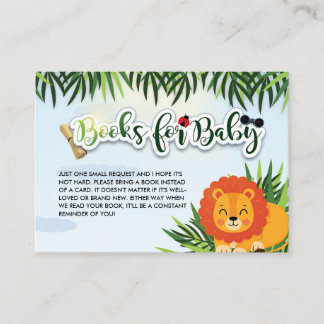 Cartão De Informações Livros Para Bebê Festa de Bebê Safari Selvagem