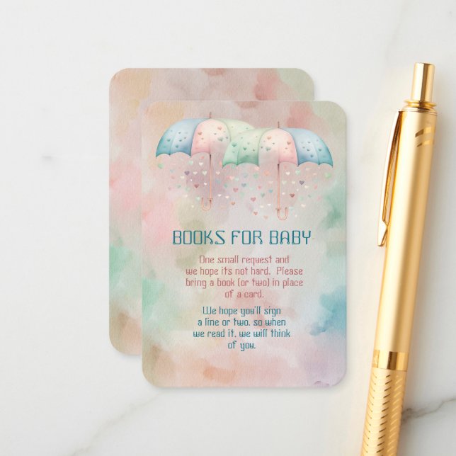 Cartão De Informações Livros para Bebê Gêmeos Garotos e Chá Rapariga (Frente/Verso In Situ)