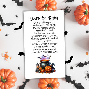 Cartão De Informações Livros para Bebê Halloween Baby Is Brewing