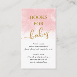 Cartão De Informações Livros Para Bebê | Largura Dourada de Aquarela Ros