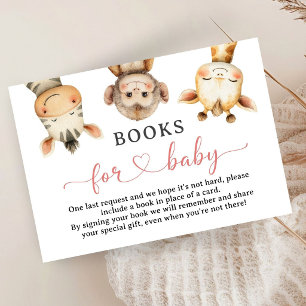 Cartão De Informações Livros Para Bebê Menina Churrasco de Bebê Animais 