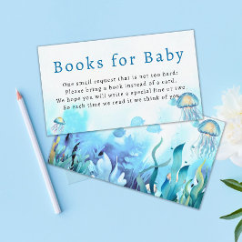 Cartão De Informações Livros para Bebê Menino Chuvinha de Bebê Azul Sob