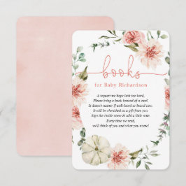 Cartão De Informações Livros para Bebê queda abóbora chá de fraldas verd