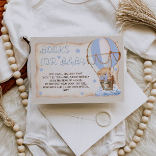 Cartão De Informações Livros para Bebê Urso Azul Boho