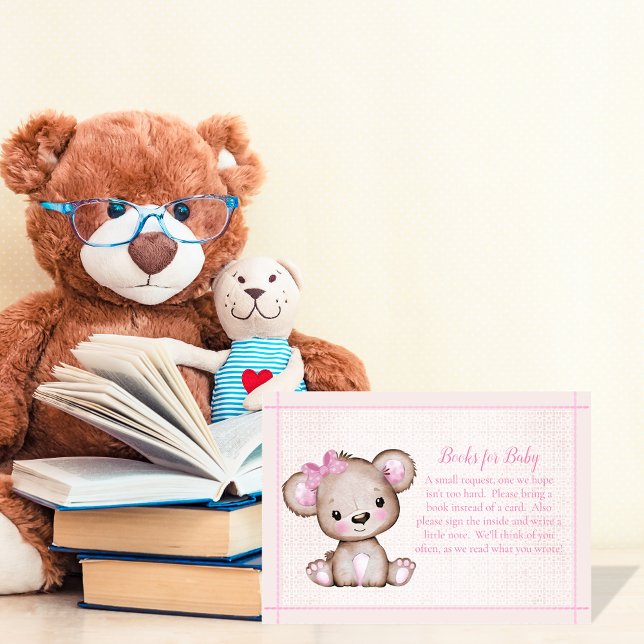 Cartão De Informações Livros Para Bebê, Urso Castanho Bonito Para Chá Ra (Criador carregado)