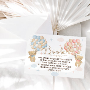 Cartão De Informações Livros Para Bebê Urso Estrelas & Balões Temáticos