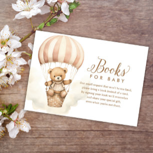 Cartão De Informações Livros para Bebês de Chã de Bebê Menina Urso de Pe