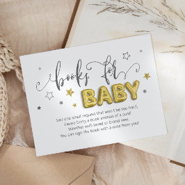 Cartão De Informações Livros para Bebês Estrelas Balões Sexo Chá Revelaç