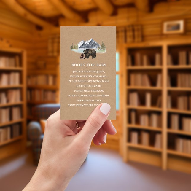 Cartão De Informações Livros Para Bebês Ursos Chá de fraldas Cartolina (Criador carregado)