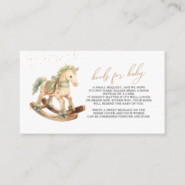 Cartão De Informações Livros para Cavalo Rocco Bebê (Frente)