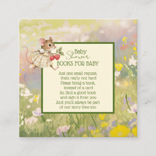Cartão De Informações Livros para Chá de Animais da Baby Girl Woodland