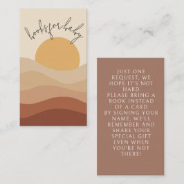 Cartão De Informações Livros Para Chá de Bebê Boho Chic Deserto Terroso