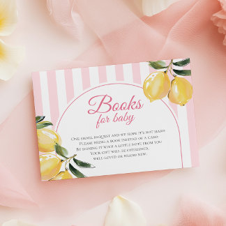 Cartão De Informações Livros para Chá de Bebê Coquette Lemon Baby