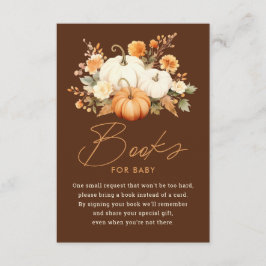 Cartão De Informações Livros para Chá de Bebê Little Pumpkin Fall Baby S