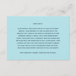 Cartão De Informações Livros Para Chá de fraldas De Bebê