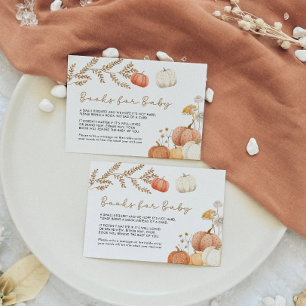 Cartão De Informações Livros para Chá de fraldas de queda de abóbora de