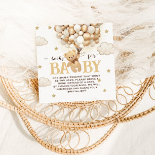 Cartão De Informações Livros Para Chá de fraldas Do Tema Do Bear