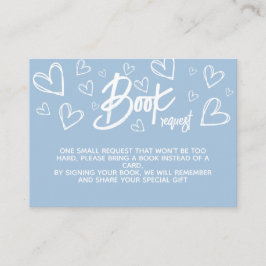 Cartão De Informações Livros para Chá Moderno Azul Bebê