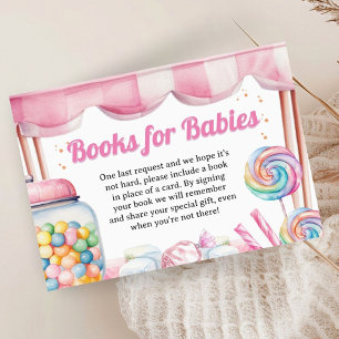 Cartão De Informações Livros para Chás de Bebê das Gêmeas Candyland