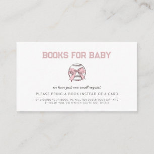 Cartão De Informações Livros para Chás de Bebê de Menina de Beisebol Ros