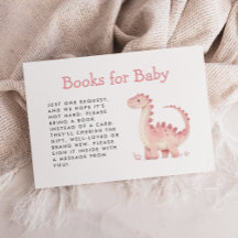 Livros para Chás de Bebê de Menina Dinossauro Rosa