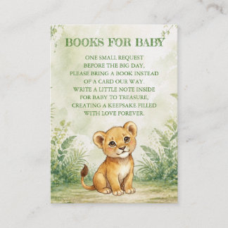 Cartão De Informações Livros para Chás de Bebê do Bebê Selvagem